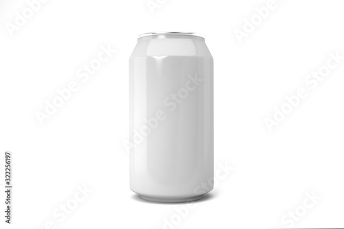 White soda can isolated on white background.