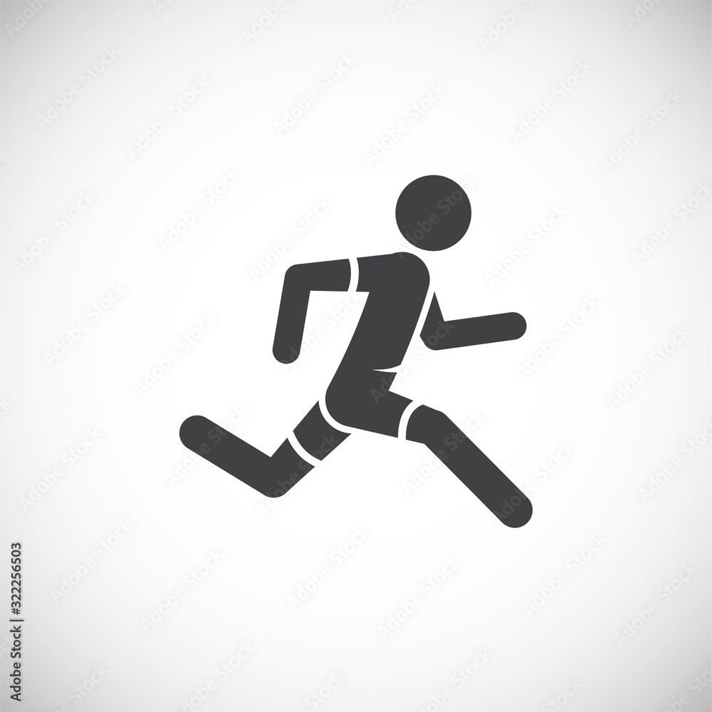 Running related icon on background for graphic and web design. Creative illustration concept symbol for web or mobile app
