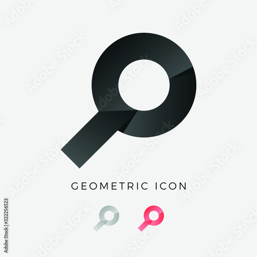 Magnify Search Symbol - glass, magnifier, Lupe, search, zoom, sign, optical, detective, discovery, enlarge - Origami Icon Vector Illustration