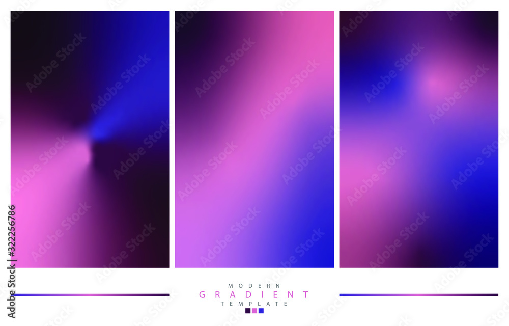 Set of abstract creative gradient concept multicolored blurred background . For Web and Mobile Applications, art illustration template design, business infographic and social media, modern decoration.