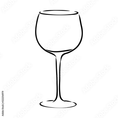 empty wine glass isolated on white background