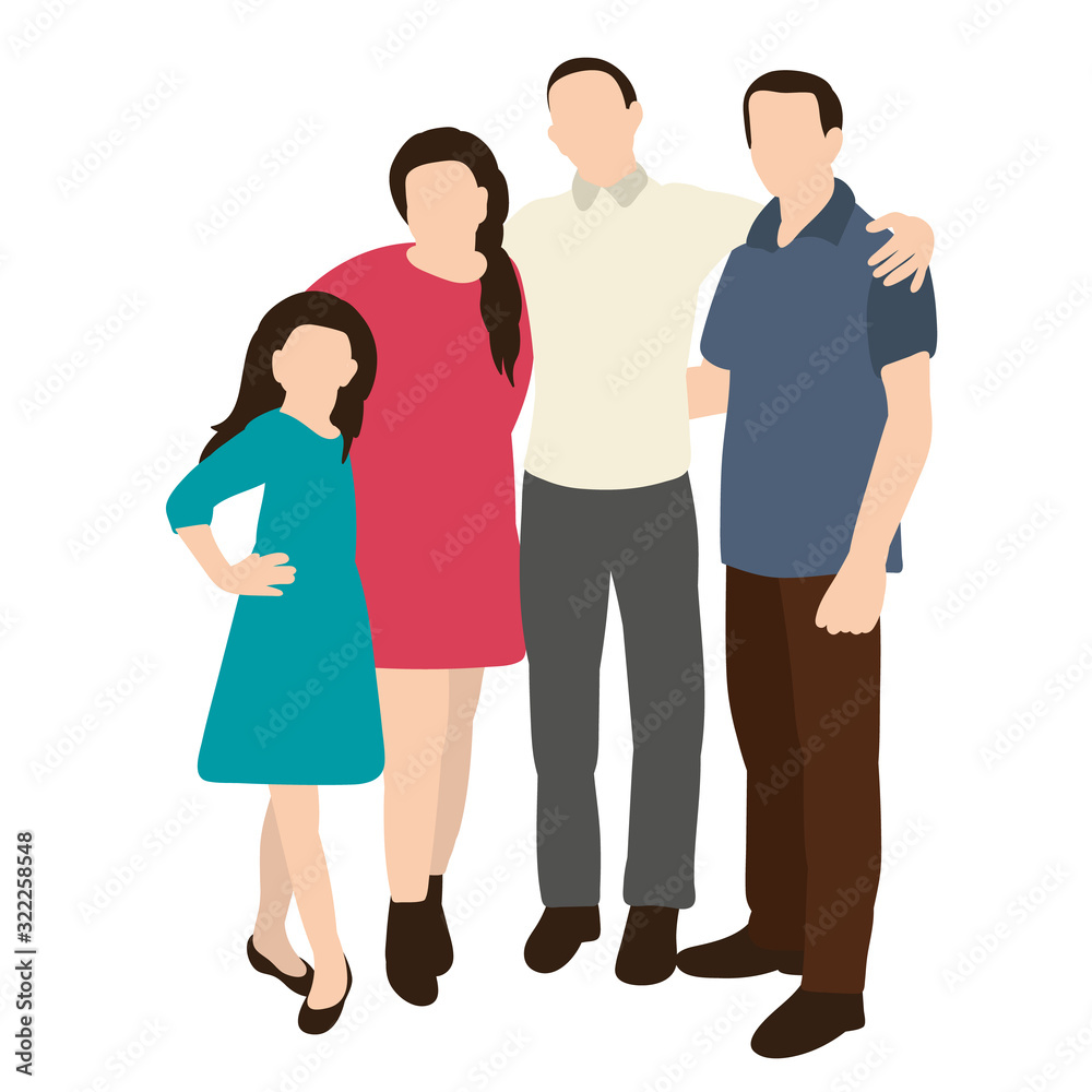 silhouette family, flat style, no face silhouette family, flat style, no face