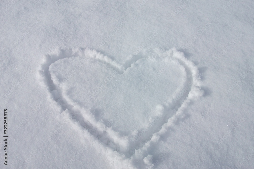 heart on snow