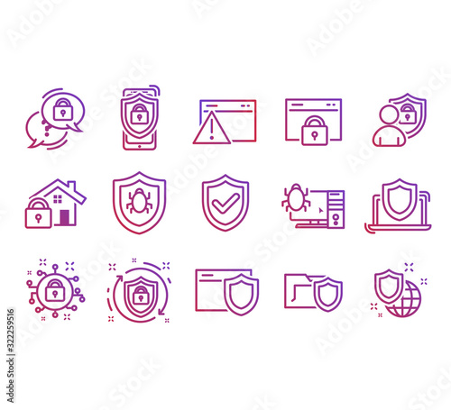 Cyber security icons. 