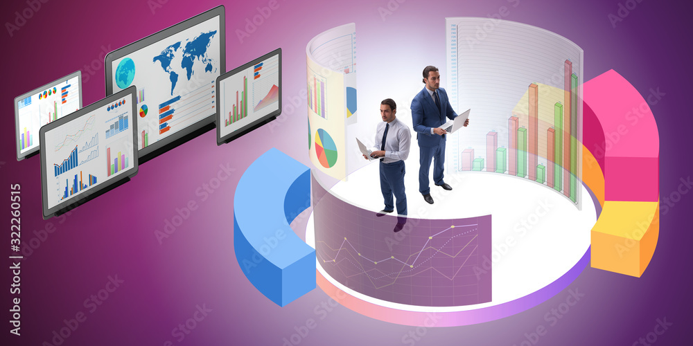 Obraz premium Trader working in technical visualization environment