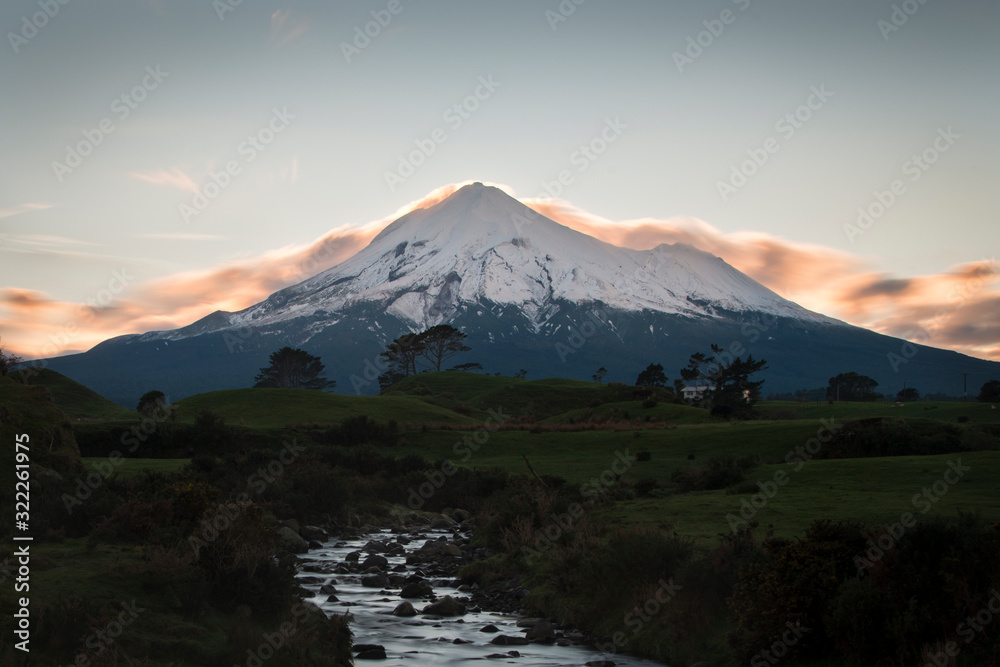 Mt Taranaki at Sunrise, New Zealand