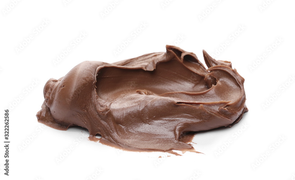 Chocolate cream spread isolated on white background Chocolate cream spread isolated on white background