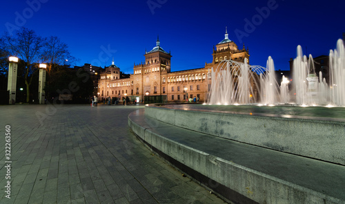 Cavalry Academy of Valladolid. Long exposure photograph taken from Zorrilla square.