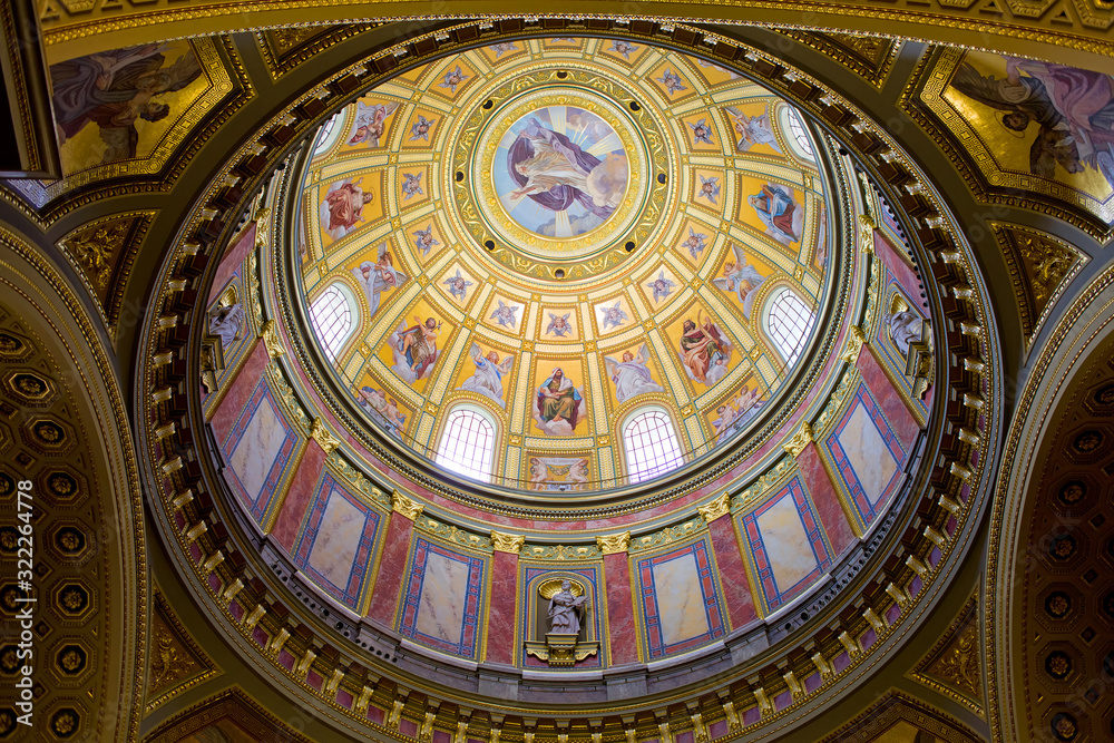 Dome Interior of the St Stephen Basilica in Budapest
