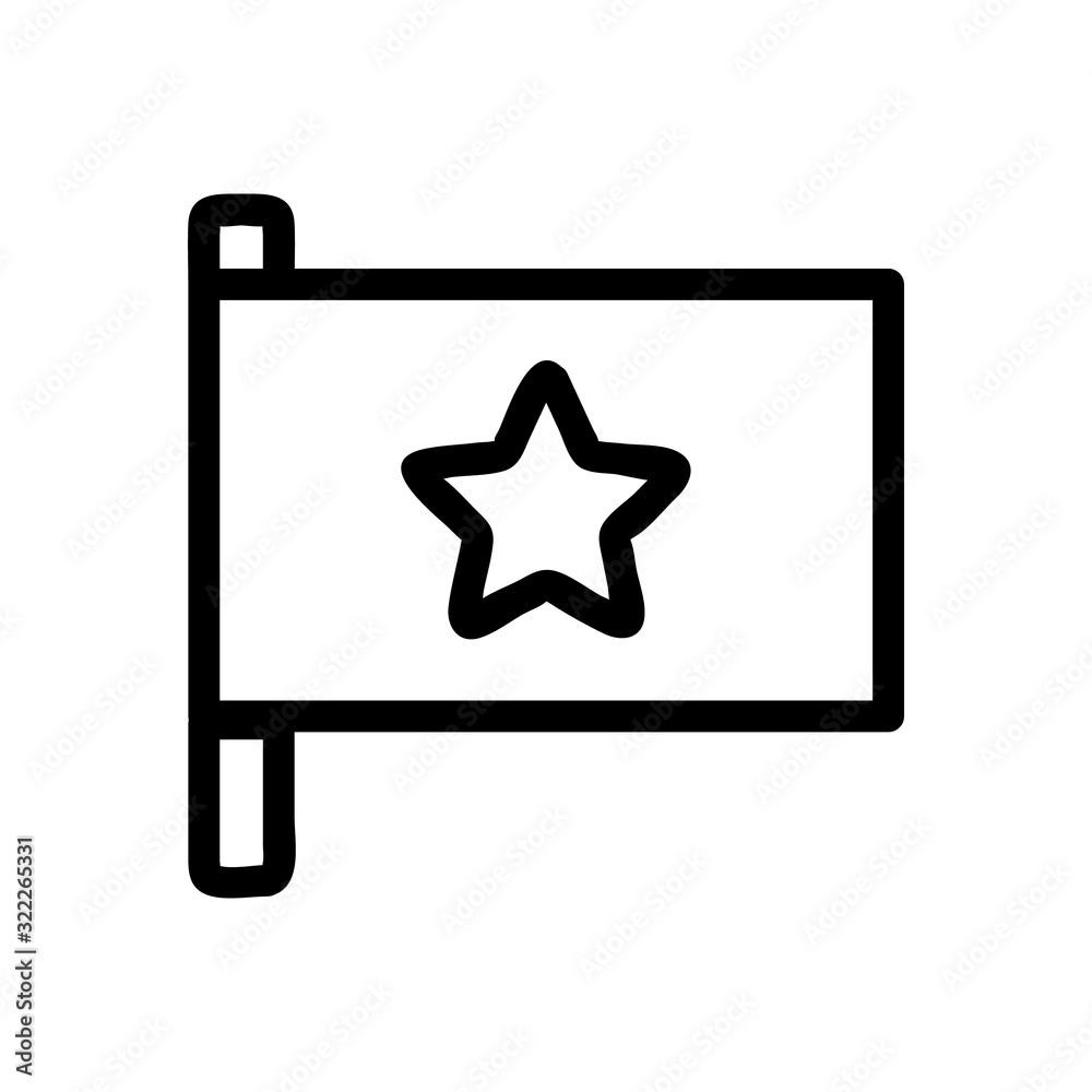 Obraz premium Vietnam flag icon vector. Thin line sign. Isolated contour symbol illustration