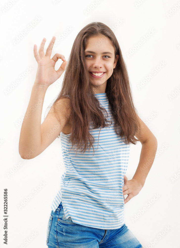 Girl on a white background Girl on a white background