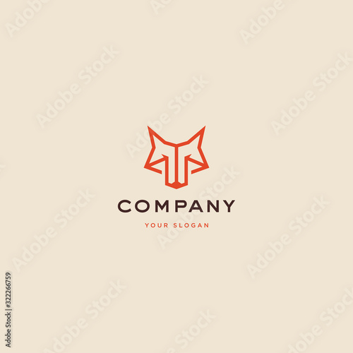 Fox logo design illustration vector template