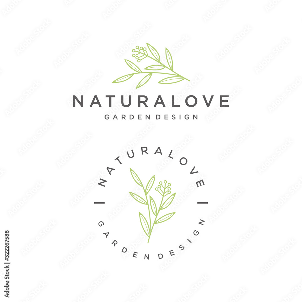 leaf nature vector logo design