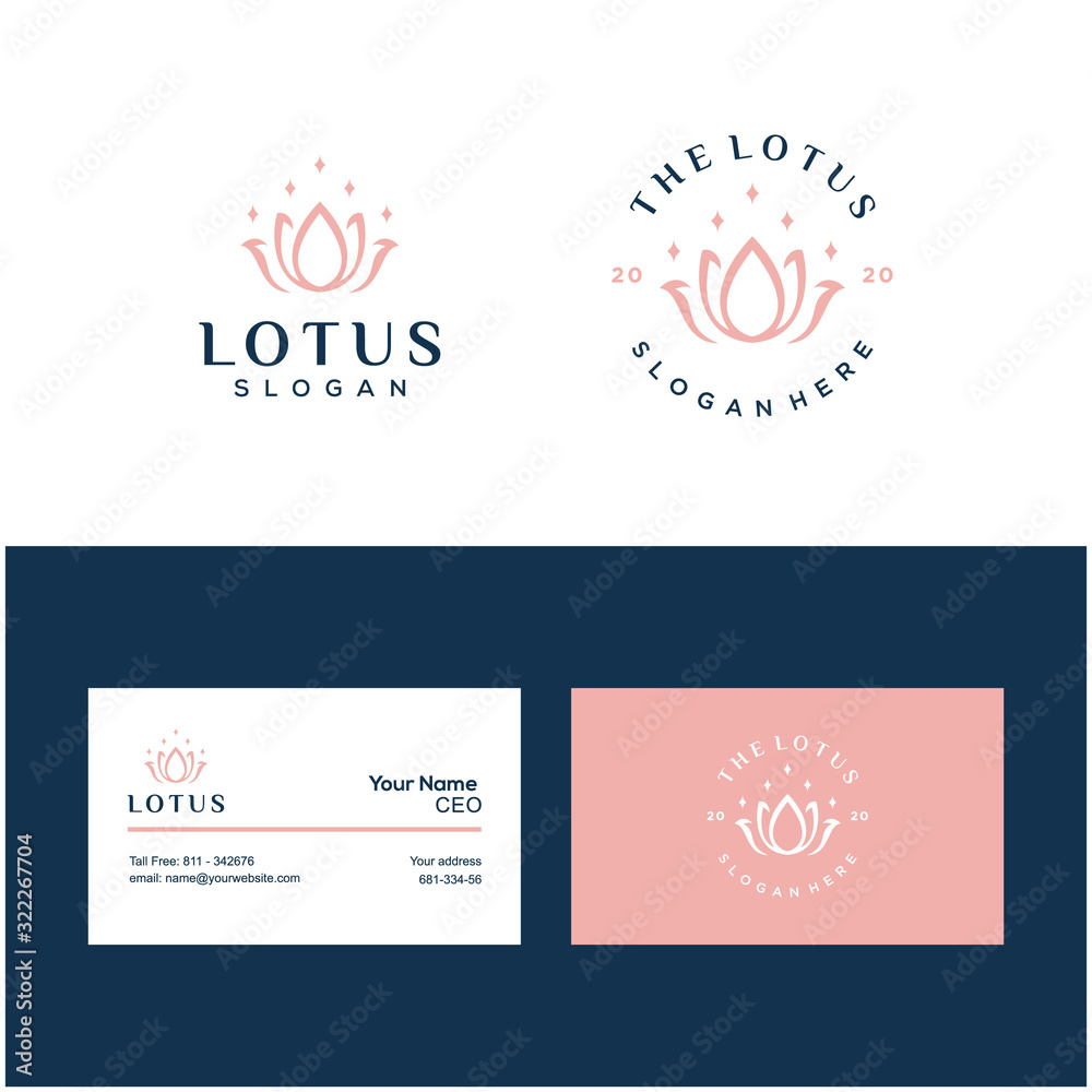lotus flower vector logo design