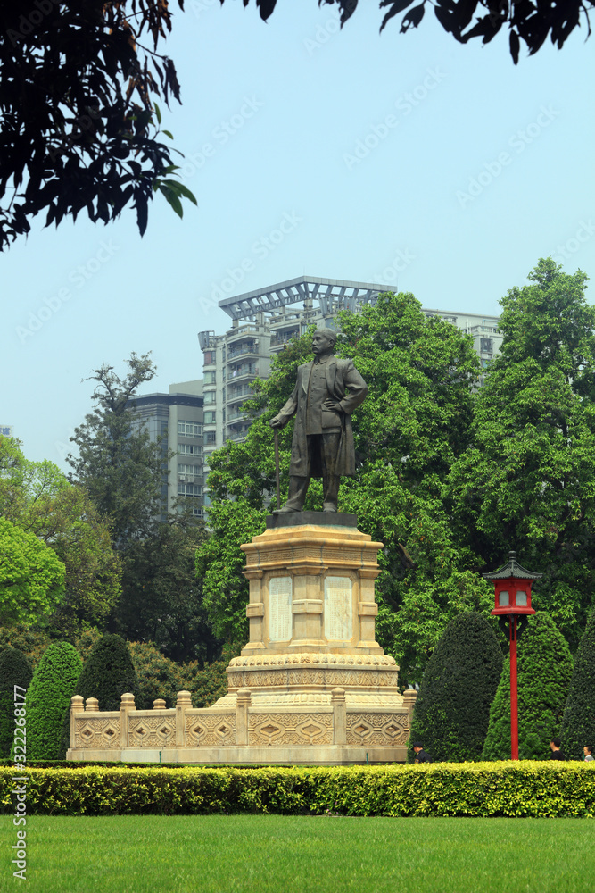 Sun Yat-sen Statue in Zhongshan Memorial Hall, Guangzhou, Guangdong Province, China