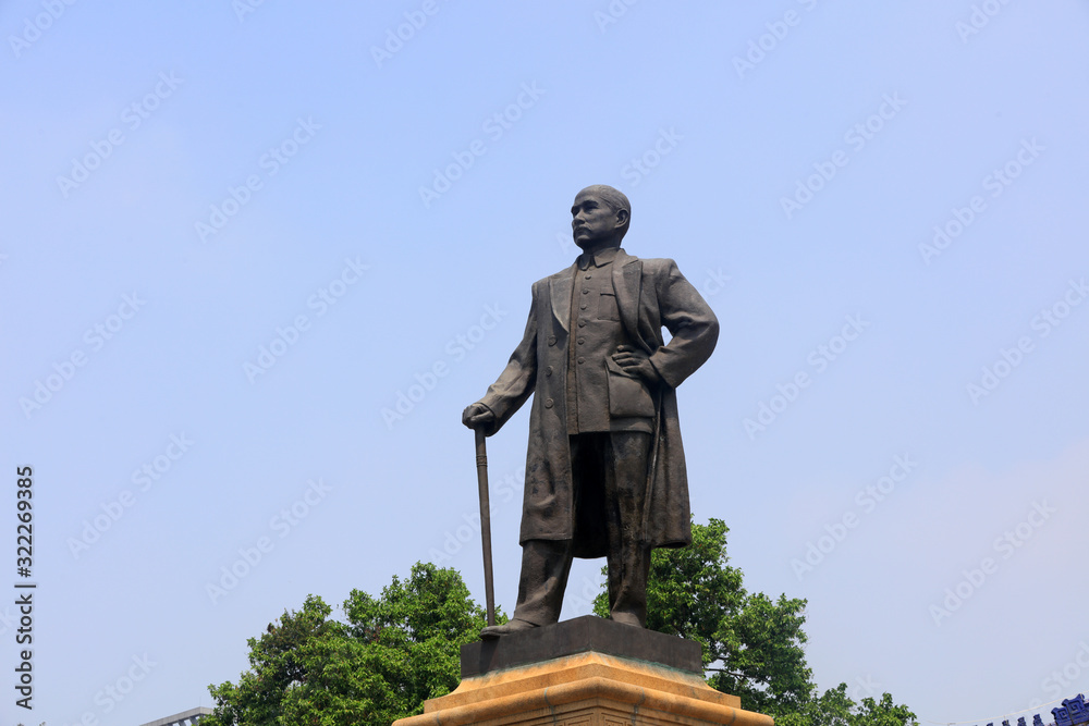 Sun Yat-sen Statue in Zhongshan Memorial Hall, Guangzhou, Guangdong Province, China