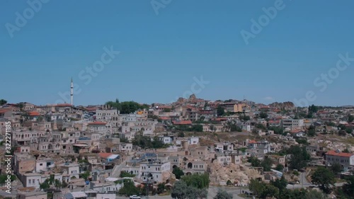 Pan Left Panorama View Of City Of Gerome, Cappadocia, Turkey photo