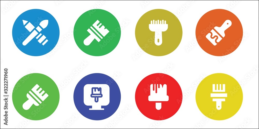 Modern Simple Set of paint-brush Vector filled Icons Modern Simple Set of paint-brush Vector filled Icons
