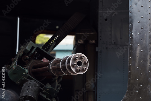 Machine gun in the american helicopter photo