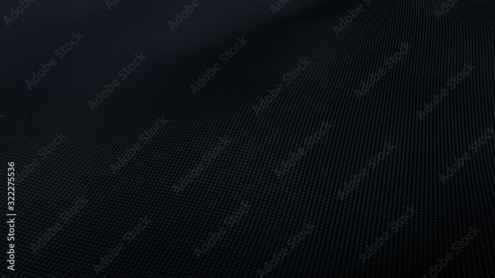 Abstract Black Cubic Waving Surface Futuristic Background Abstract Black Cubic Waving Surface Futuristic Background