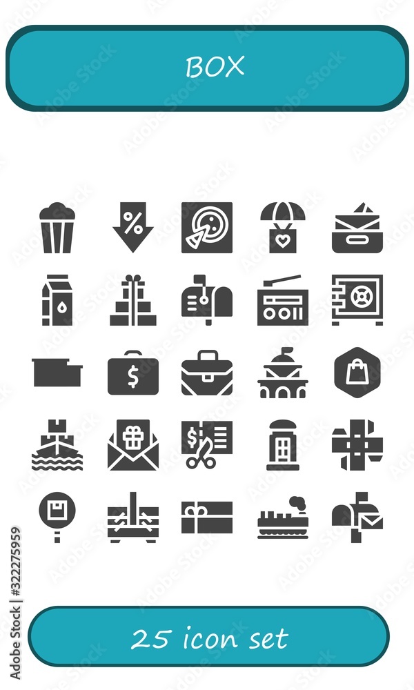 Modern Simple Set of box Vector filled Icons Modern Simple Set of box Vector filled Icons