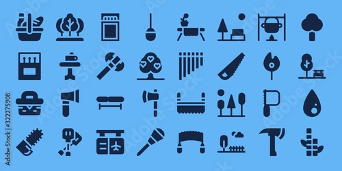 wood icon set