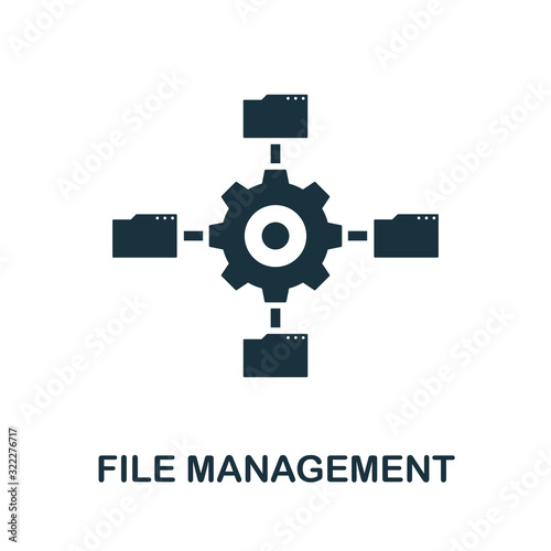 File Management icon. Simple element from data organization collection. Filled File Management icon for templates, infographics and more