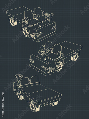 Airport Baggage Towing Tractor drawings