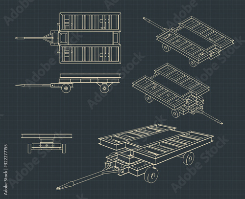 Airport Transport Container Dolly drawings