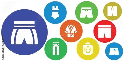 Modern Simple Set of underwear Vector filled Icons