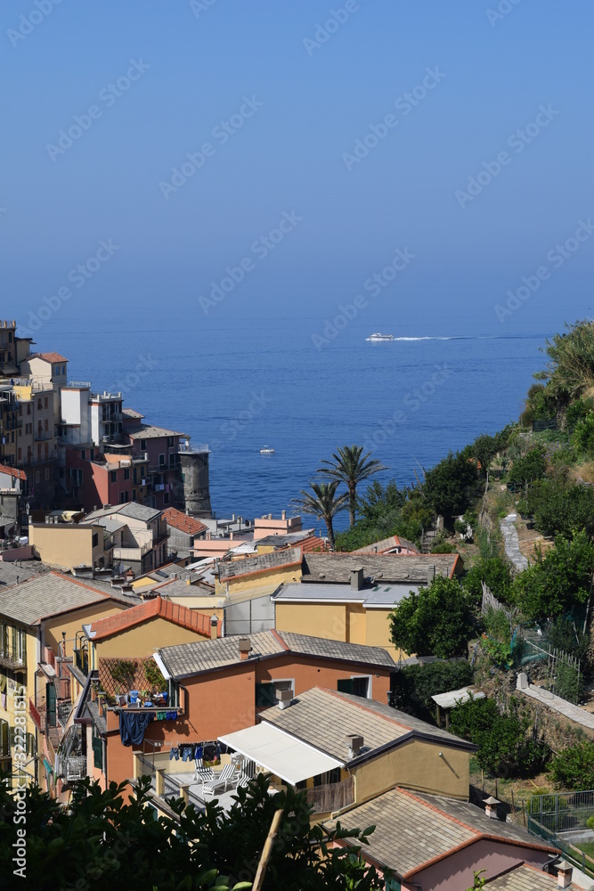 BEAUTIFUL VIEW CINQUE TERRE COAST MANAROLA RIOMAGGIORE ITALY EUROPE