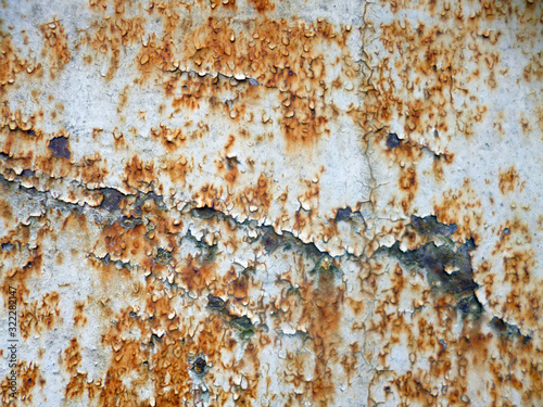 Old rusty wall. Corrosion surface in detail. Metal texture background