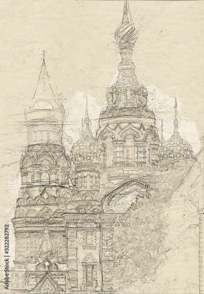 Obraz premium Church of the Savior on blood in Saint-Petersburg
