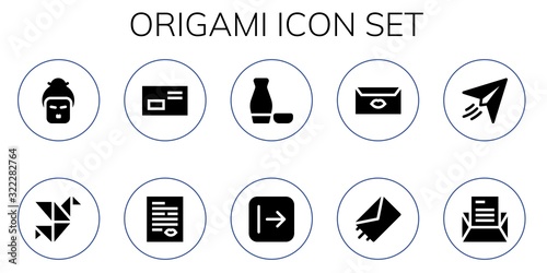 Modern Simple Set of origami Vector filled Icons