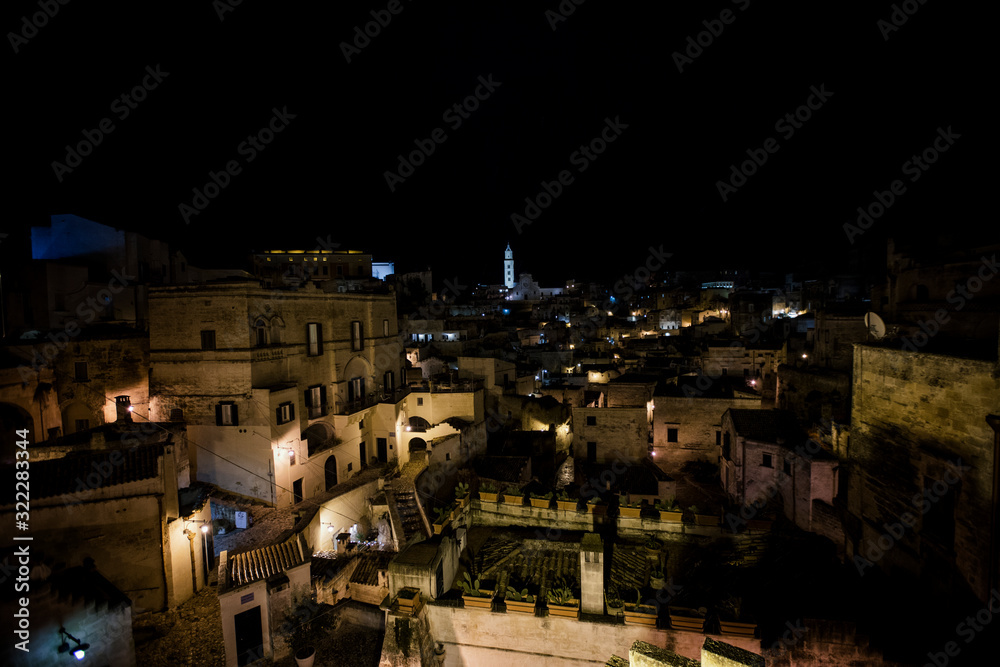Matera by night Basilicata, Italy