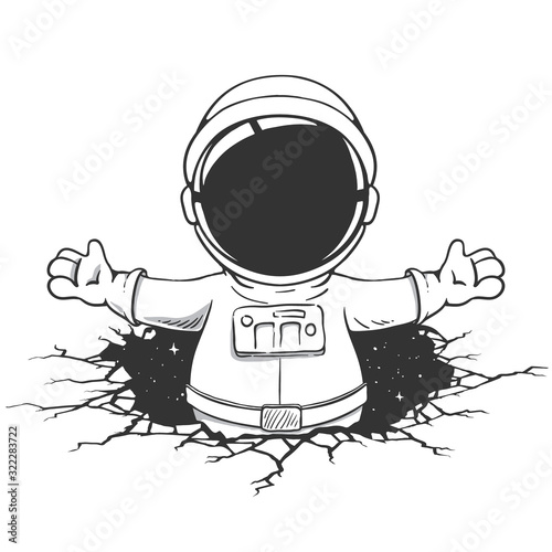 spaceman knocked a wall out from space