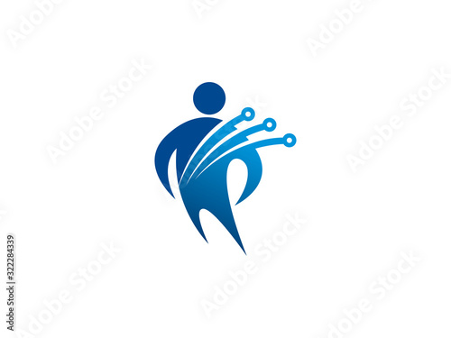 People and chart logo template design, icon, symbol