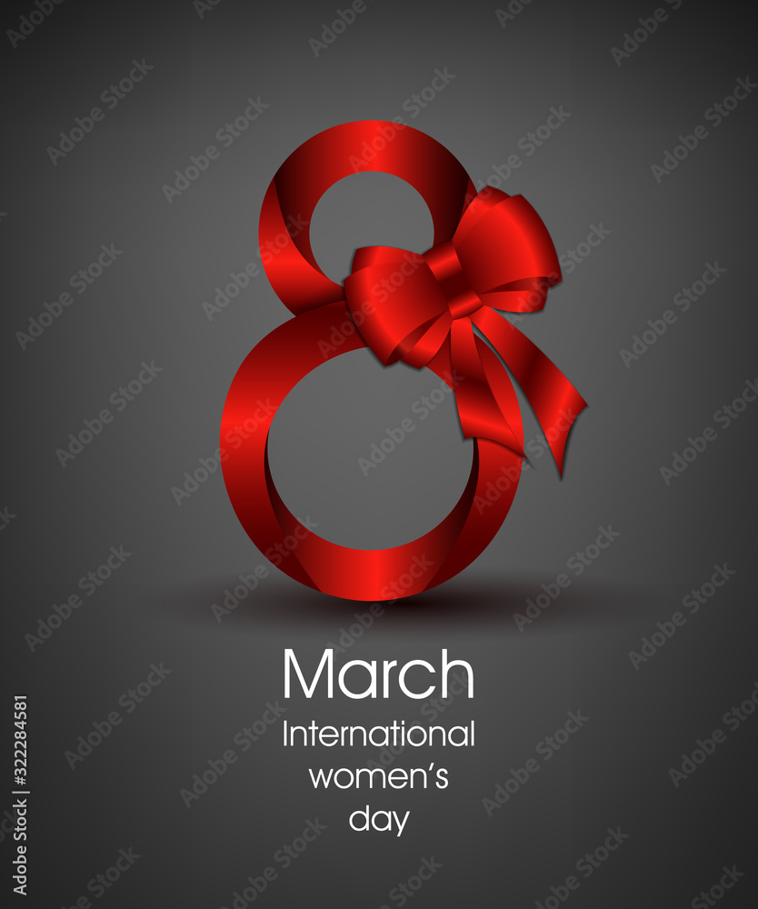 Gift card for International Women's Day March 8 Stock Vector