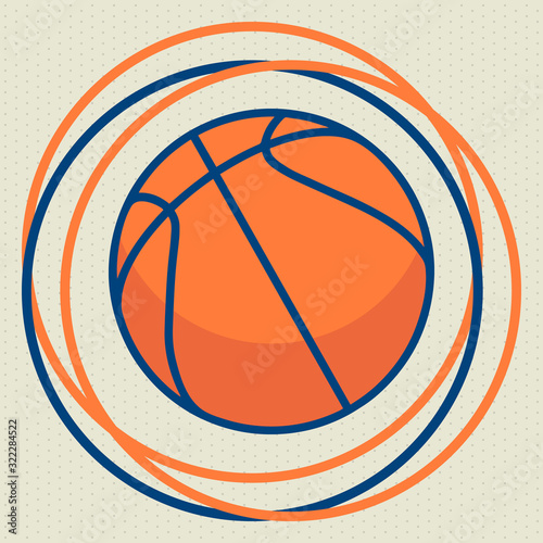 March Basketball Madness. Game Day Party. Professional team championship. Playoff grid, tournament bracket. Regular season and final game. Ball for basketball. Sport poster. Vector illustration