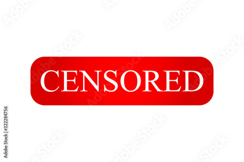 censored red SIGN vector on white background