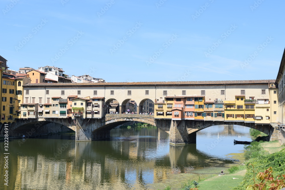 Beautiful old bridge in Florence Tuscany Italy Europe 