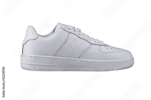 White sneaker on a white background.Sports shoes.