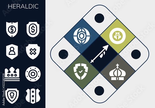 Modern Simple Set of heraldic Vector filled Icons