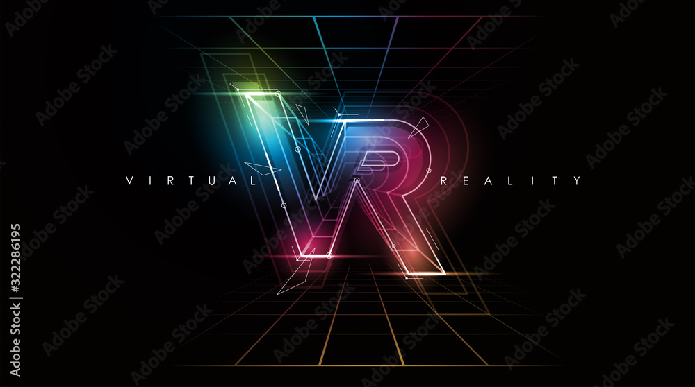 VR logo layout. Modern template for web and print. Virtual reality concept. VR logo layout. Modern template for web and print. Virtual reality concept.