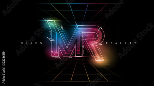 Fototapeta Naklejka Na Ścianę i Meble -  MR logo layout. Modern template for web and print. Mixed reality concept.