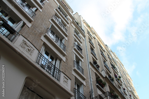 flat buildings in montmartre in paris (france)