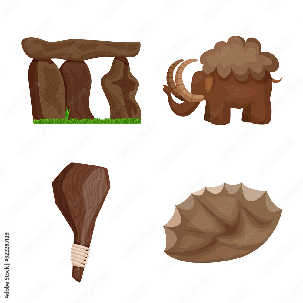 Vector illustration of ancient and age sign. Set of ancient and archeology stock symbol for web. Vector illustration of ancient and age sign. Set of ancient and archeology stock symbol for web.