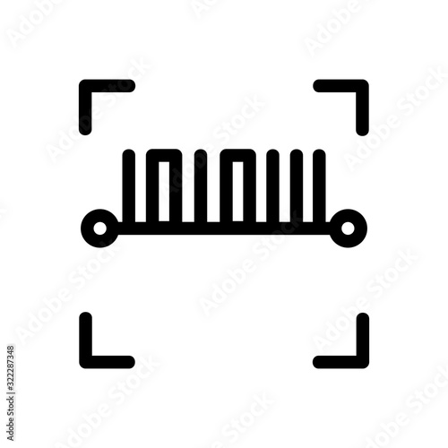 The bar code is an icon vector. Thin line sign. Isolated contour symbol illustration