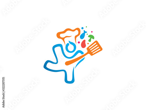 Kids chef logo symbol or icon template