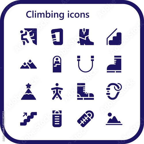 Modern Simple Set of climbing Vector filled Icons